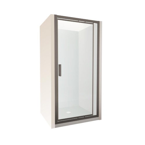 Tivoli Inswing Alcove Shower 1000 x 1000mm Gunmetal Flat Wall Centre Waste