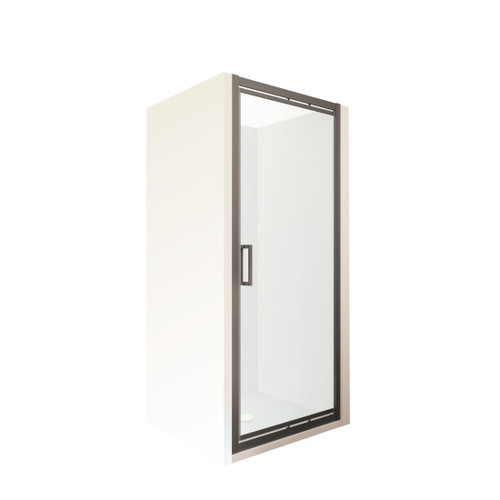 Tivoli Inswing Alcove Shower 900 x 900mm Gunmetal Flat Wall Centre Waste