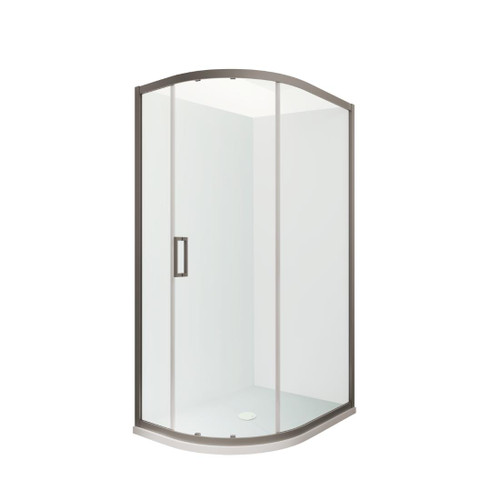 Tivoli Round Sliding Shower 1200 x 900mm Gunmetal Flat Wall Centre Waste Right Hand