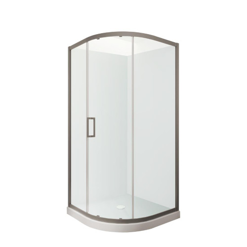 Tivoli Round Sliding Shower 1000 x 1000mm Gunmetal Flat Wall Centre Waste