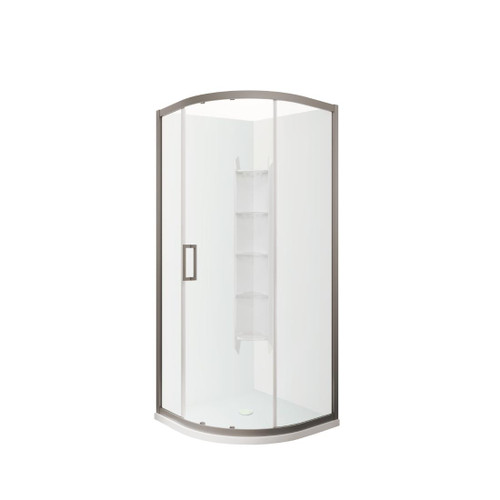Tivoli Round Sliding Shower 900 x 900mm Gunmetal Corner Contour Plus Wall Centre Waste