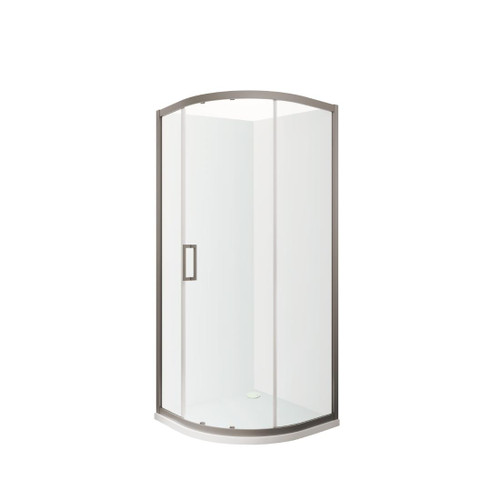 Tivoli Round Sliding Shower 900 x 900mm Gunmetal Flat Wall Rear Waste