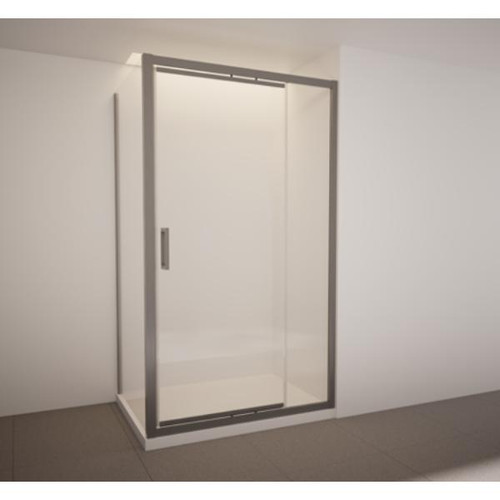 Tivoli Inswing Shower 1200 x 1000mm Gunmetal Tile Centre Waste Left Hand