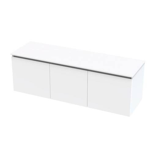 Pinnacle Pro Vanity 1500mm Double Bowl Classic Wall Ultra Gloss White
