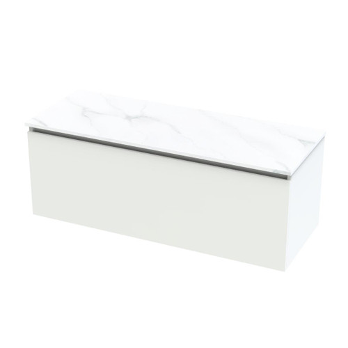 Pinnacle Pro Arctic Vanity 1200mm Single Drawer White Melamine