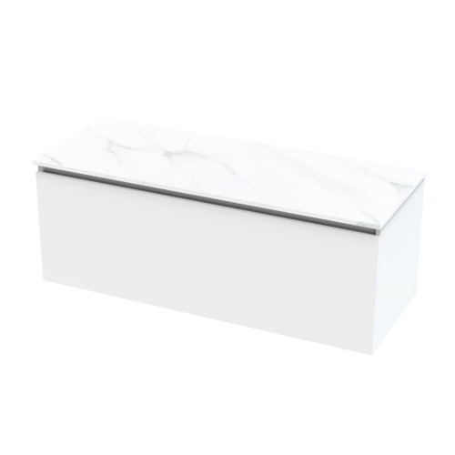 Pinnacle Pro Arctic Vanity 1200mm Left Hand Bowl Single Drawer Ultra Gloss White