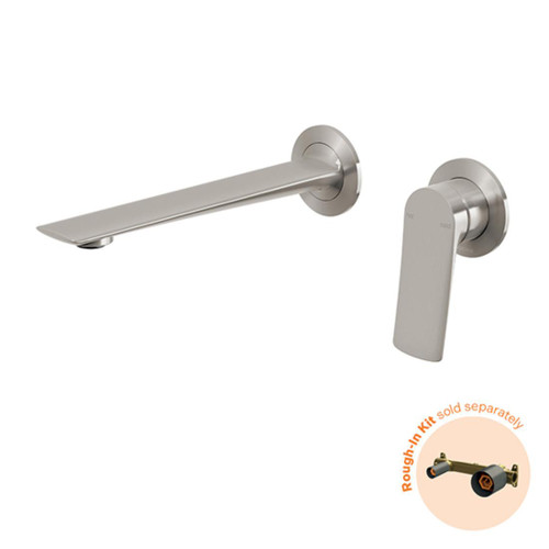 Kusabi Wall Basin / Bath Mixer Set SwitchMix 200mm Fit-Off Kit Brushed Nickel