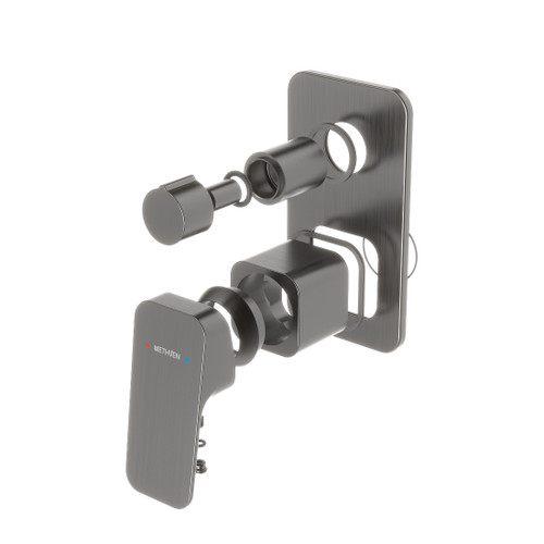 Waipori MK2 Shower Mixer Gunmetal With Diverter Trim Kit