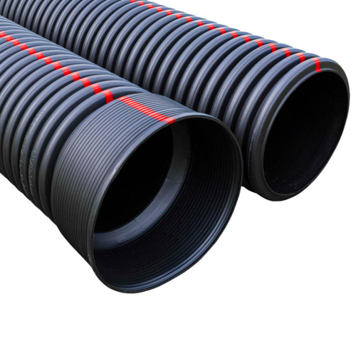 Stormwater Drainage Pipe Black/Red Stripe SN16 Culvert DN375 6391mm