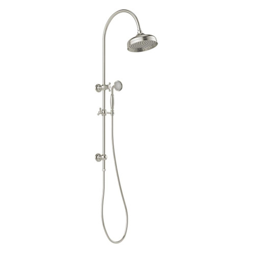 Cromford Twin Shower 210mm Rose Brushed Nickel