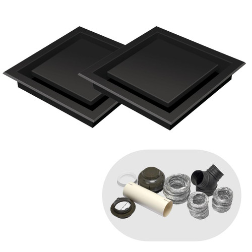 Bathroom Fan Two Room Breeze Black 900 Motor