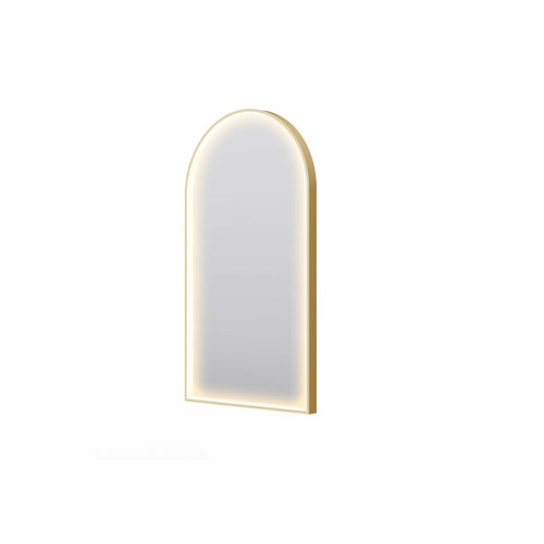 Mirrox Eclipse Front Lit LED Mirror Arch Gold 900 x 500mm