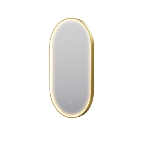 Mirrox Eclipse Front Lit LED Mirror Obround Gold 900 x 500mm