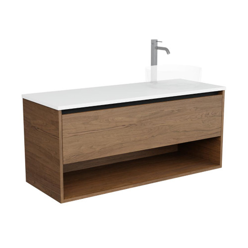 Flux Vanity 1200mm Right Offset Single Drawer Include Nuvolite Top