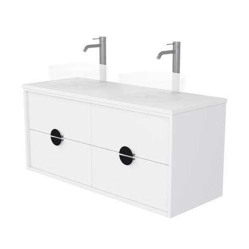 Full Moon Vanity 1200mm Double Basin Four Drawer Include Top