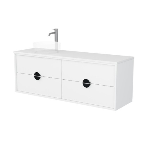 Full Moon Vanity 1500mm Left Offset Four Drawer Include Top