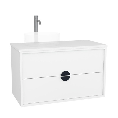 Full Moon Vanity 900mm Left Offset Double Drawer Include Top