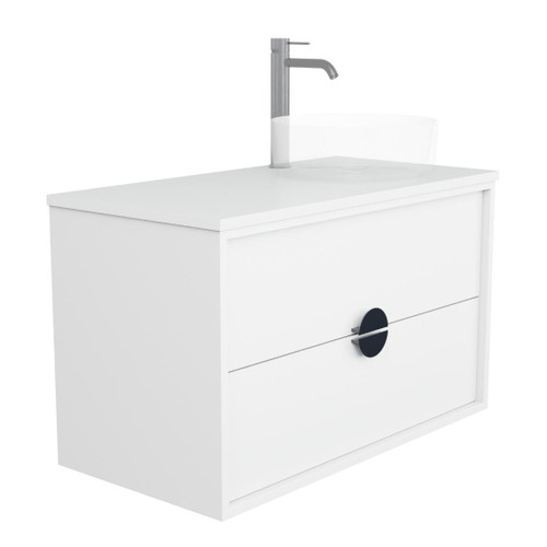 Full Moon Vanity 900mm Right Offset Double Drawer Include Top