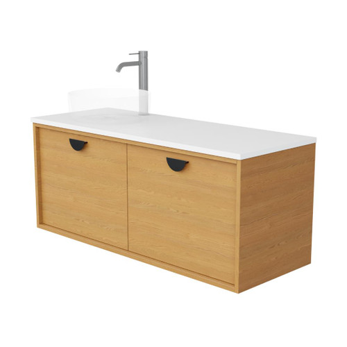 Half Moon Vanity 1200mm Left Offset Double Drawer Include Top