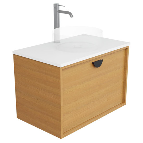 Half Moon Vanity 750mm Centre Basin Single Drawer Include Top