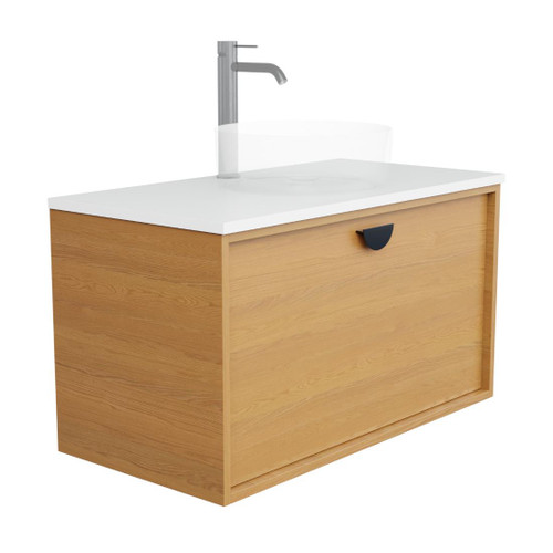 Half Moon Vanity 900mm Centre Basin Single Drawer Include Top