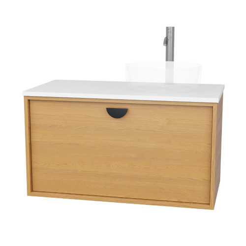 Half Moon Vanity 900mm Right Offset Single Drawer Include Top