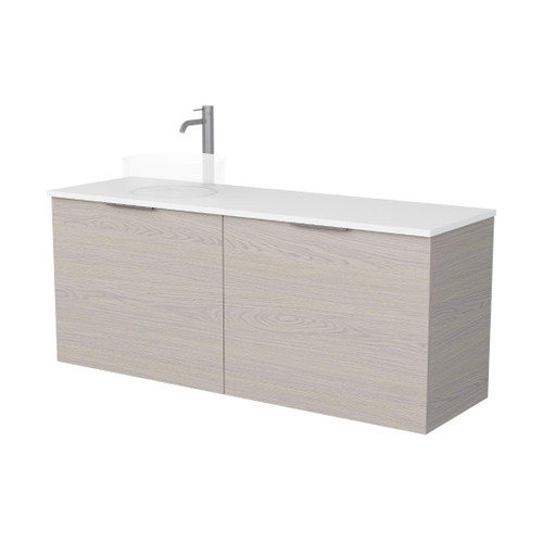 Kylo Vanity 1500mm Left Offset Double Drawer & Hidden Drawers Include Top