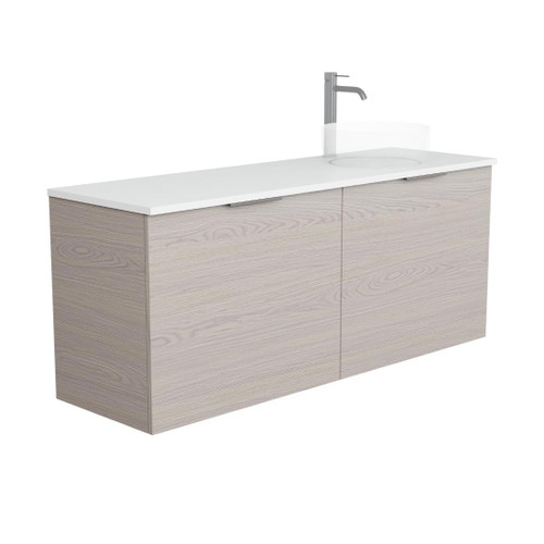 Kylo Vanity 1500mm Right Offset Double Drawer & Hidden Drawers Include Top