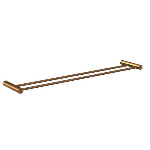Lumi Double Towel Rail 600mm Brushed Bronze