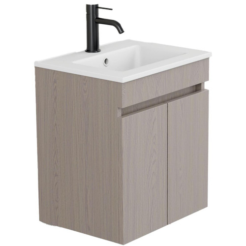 Mini Vanity 460mm Integrated Basin Double Door Include Gloss White Top