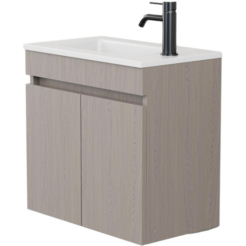Mini Vanity 560mm Integrated Basin Left Hand Door Include Matte White Top
