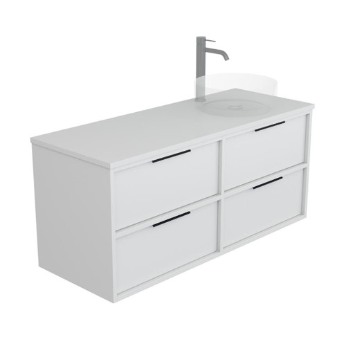 Nara Vanity 1200mm Right Offset Four Drawer Include Top