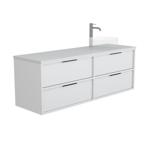 Nara Vanity 1500mm Right Offset Four Drawer Include Top