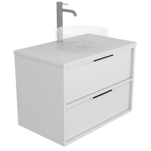 Nara Vanity 750mm Centre Basin Double Drawer Include Top