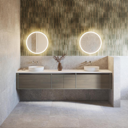 Sola Front Lit LED Mirror 600mm Round One Touch On/Off/ Dimmable With Demister