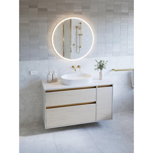 Sola Front Lit LED Mirror 800mm Round One Touch On/Off/ Dimmable With Demister