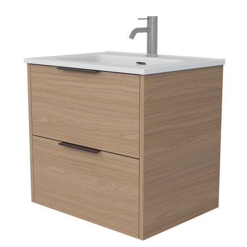 Vexa Vanity 600mm Centre Integrated Basin Double Drawer Include Gloss White Top