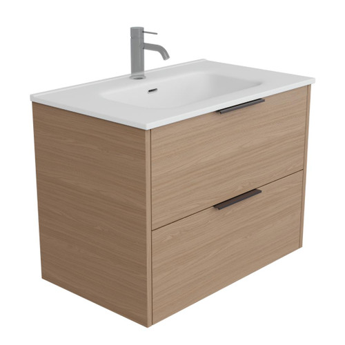 Vexa Vanity 750mm Centre integrated Basin Double Drawer Include Gloss White Top