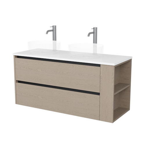 Zeon Vanity 1200mm Double Basin Double Drawer Right Shelf Include Top