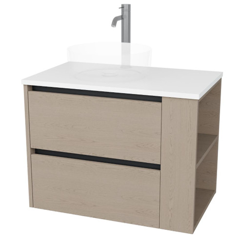 Zeon Vanity 750mm Double Drawer Right Shelf Include Top