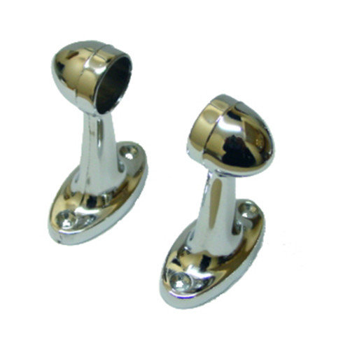 Towel Rail End Bracket Chrome For 19mm Tube White 028CP19T