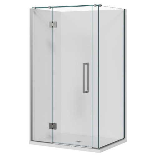 Acclaim Acrylic Shower 2 Sided 1200 x 915mm Flat Wall Chrome LH
