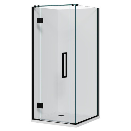 Acclaim Acrylic Shower 2 Sided 915 x 915mm Flat Wall Black