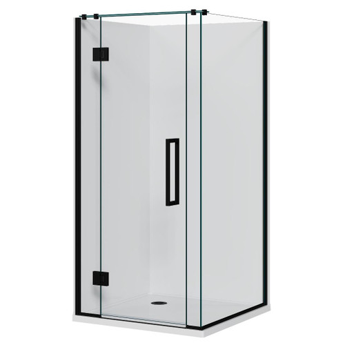 Acclaim Acrylic Shower 2 Sided 1000 x 1000mm Flat Wall Black