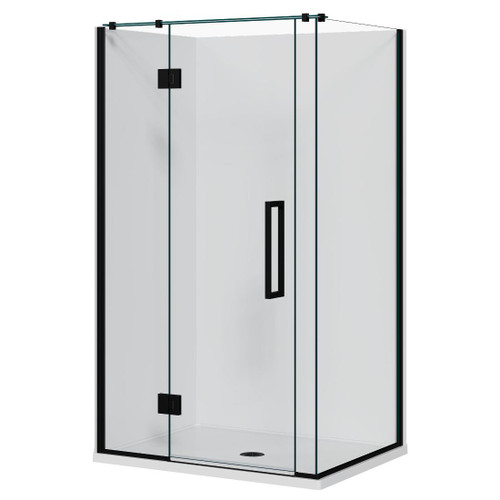 Acclaim Acrylic Shower 2 Sided 1200 x 915mm Flat Wall Black LH