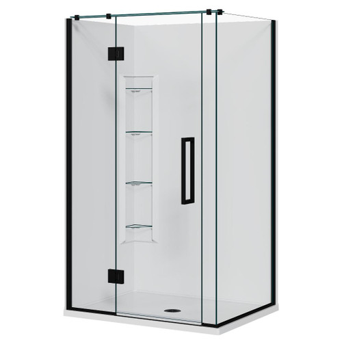 Acclaim Acrylic Shower 2 Sided 1200 x 915mm Corner Mould Black LH