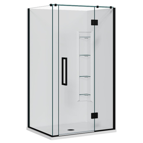 Acclaim Acrylic Shower 2 Sided 1200 x 915mm Corner Mould Black RH