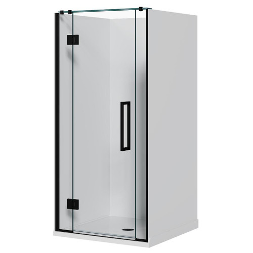 Acclaim Acrylic Shower 3 Sided 1000mm Flat Wall Black