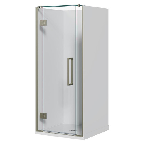 Acclaim Acrylic Shower 3 Sided 915mm Flat Wall Brushed Nickel