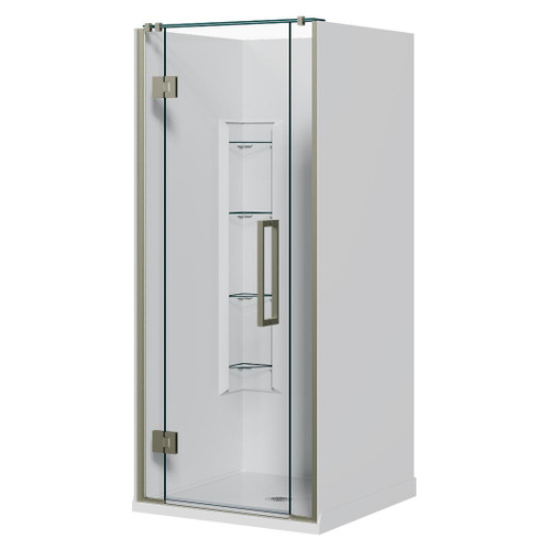 Acclaim Acrylic Shower 3 Sided 915mm Corner Mould Brushed Nickel